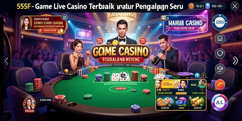 Tampilan permainan Live Casino yang menarik dan interaktif di 555F.