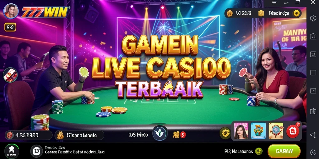 Tampilan mendebarkan gameplay Live Casino di 777WIN.