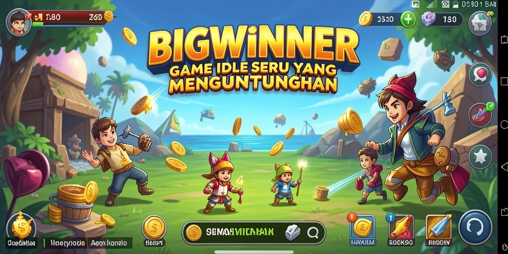 Tampilan gameplay Idle dengan grafis menarik di BIGWINNER.