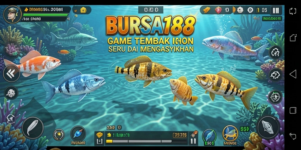 Gameplay menarik BURSA188 saat menembak ikan di bawah laut.