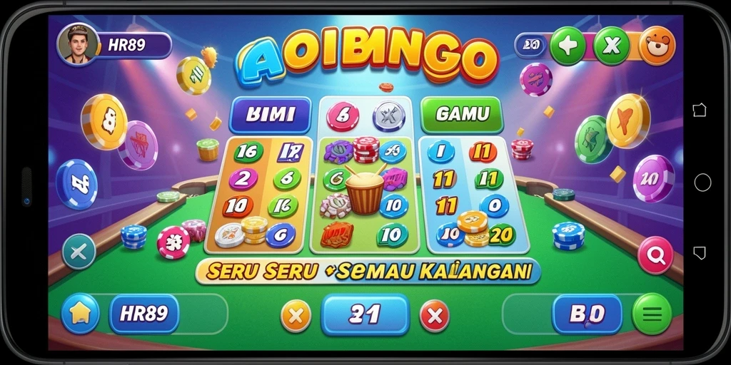 Screenshot gameplay HR89 menampilkan pengalaman bermain Bingo yang seru.