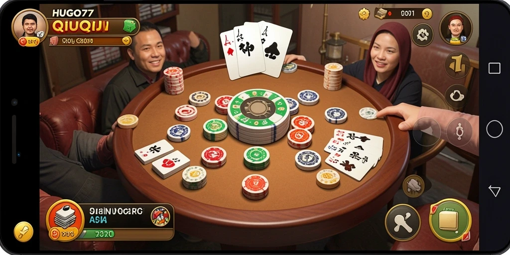 Tampilan gameplay QiuQiu yang menegangkan di HUGO77.