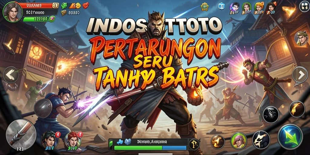 Screenshot gameplay INDOSATTOTO yang menampilkan pertarungan epic.