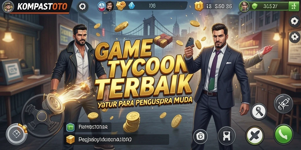 Tampilan gameplay menarik dari KOMPASTOTO dengan elemen Tycoon.