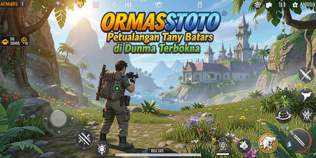 Screenshot gameplay ORMASSTOTO menampilkan kebebasan eksplorasi dunia yang luas.