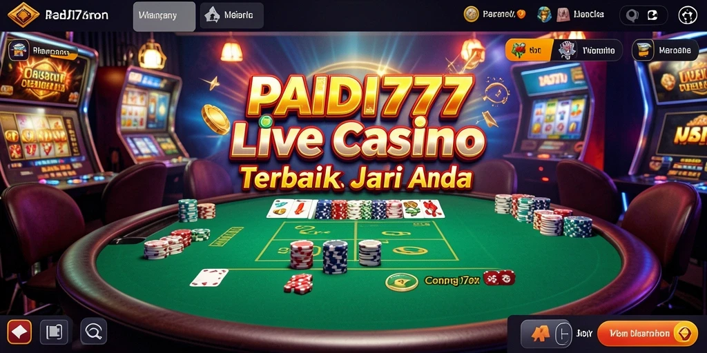 Screenshot utama PADI777 di tengah permainan Live Casino yang seru.