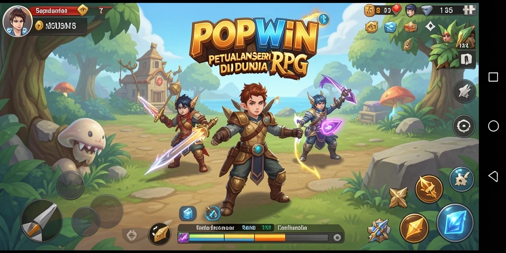 Tampilan gameplay RPG yang mendebarkan dan penuh aksi di POPWIN.