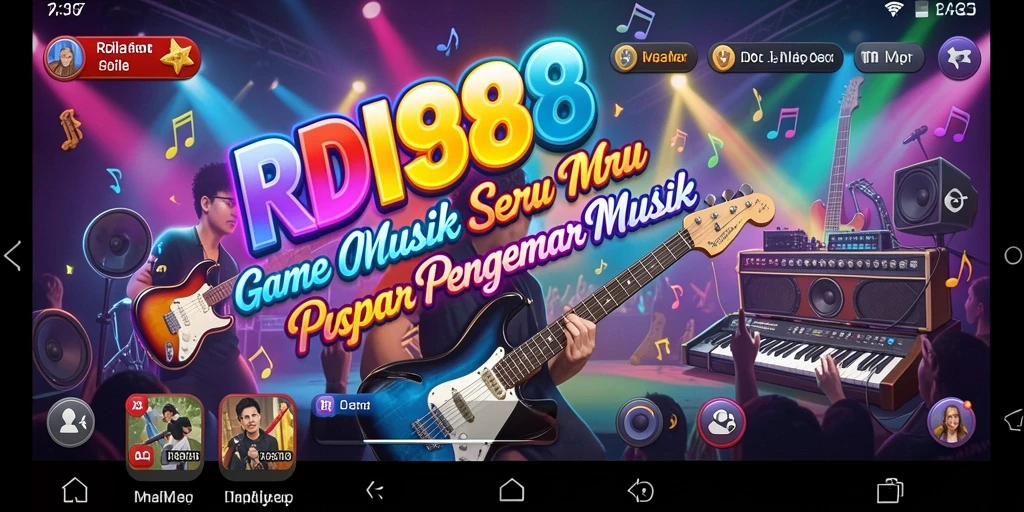 Tangkapan layar dari permainan RDI88 yang menampilkan tantangan musik.