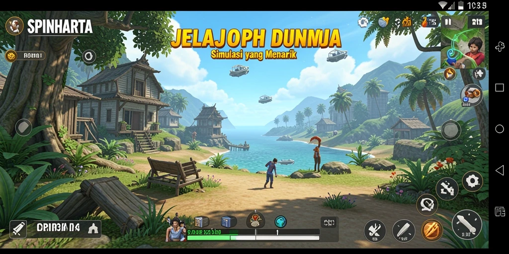 Tangkapan layar menunjukkan gameplay Simulation yang imersif di SPINHARTA.